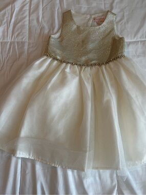 Biscotti Ivory Dress with Gold Sparkle Bodice